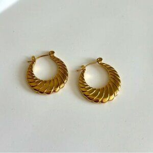 Gold hoop earrings N956